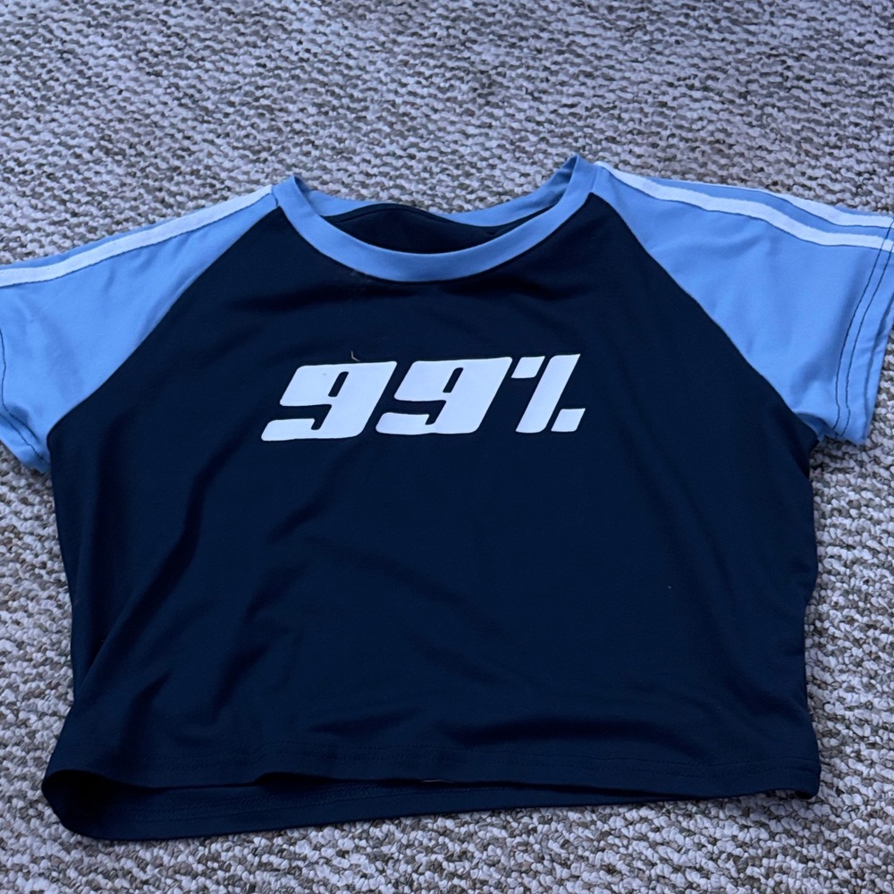Blue and Black Kids Raglan Shirt
